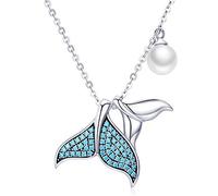 Bijoux Blu Mermaid Tail Authentic 925 Sterling Silver Mermaid's Tears Necklaces Pendant for Women Wedding Silver Jewellery