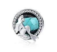 Bijoux Blu Mermaid Underwater 925 Sterling Silver Mermaid's Missing Round Charms Beads fit Women Bracelets Necklaces DIY Jewellery Making