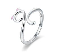 Bijoux Blu Silver Cat Authentic 925 Sterling Silver Naughty Cat Nail Pussy Open Size Finger Ring for Women Party Ring Jewellery