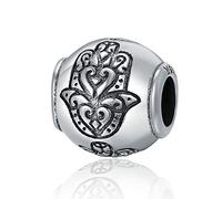Bijoux Blu Silver Hand 100% 925 Sterling Silver Fatima Hand Faith Power Beads fit Original Charm Bracelets Women DIY Jewellery