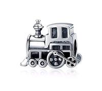 Bijoux Blu Silver Train 100% Real 925 Sterling Silver Vintage Locomotive Train Car Charm fit Women Charm Bracelet DIY Jewellery Making