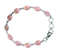 Bijoux et Objets Le Luft - Rose quartz sterling silver bracelet - Stone size 6 x 8 millimetres