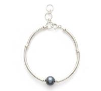 Bijoux et Objets Le Luft - Tahitian black pearl sterling silver bracelet - Dimensions of the pearl 10 millimetres