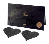 Bijoux Indiscrets Flash - Heart-Shaped Nipple Covers (Black)