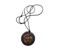 Bijoux.Natheve Sagittarius Orgonite Pendant Round with Black Cord Crystals and Resin Astrological Zodiac Jewelry