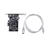 Bijuan Firewire PCIe Card 4-Port 1394b/1394a 800Mbps PCIe Controller | Compliant with IEEE 1394 OpenHCI v1.0/v1.1 and P1394B 1.33+; supports 1394a/b devices with included 6pin to 4pin cable