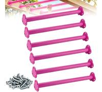 BiJun 16.5" Monkey Bars Kit for Backyard Outdoor Indoor Ladder Rungs Pink | 6 Pack Steel Climbing Rungs,300lbs load for indoor backyard jungle gym treehouse playroom climbing accessories