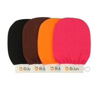 BiJun Exfoliating Glove, Moroccan Kessa Scrub Exfoliating Gloves,Deep Exfoliating Mitt Body Scrub,Premium Scrub Wash Mitt Body Skincare at Home Shower,Exfoliating Mitts for Dead Skin Remover (4 pack)