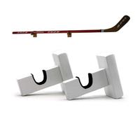 BiJun Hockey Stick Wall Mount, Hockey Puck Display Case, Horizontal Hockey Stick Hanger Holder, Hockey Stick Horizontal Rack (White)