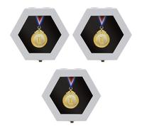 Bijun Medal Display Case,Military Medal Display Case Hanger Shadow Box for Medals Race Medal Display of Sports Medals Track Field Spartan Races Running Marathons (White 3PC)