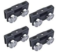 BiJun Trolley Assembly Rollers, 4 Wheel Upgraded Load & Stable Silent Roller Trolley Compatible with 1-5/8" Wide and Taller Strut Channel, P1000/ P5000 Series (Black 4 Packs)