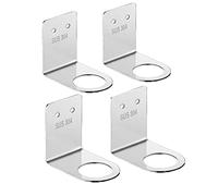 BiJun Wall Mounted Soap Dispenser, Shower Dispenser Wall Mounted Hand Pump Bottles Stand Hanging Jar Rack Shampoo Standing Shelf Storage Holder Lotion Container (1.06in, Silver)
