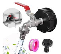 Bikasun 1/2" Leakproof IBC Tank Fittings, IBC Outlet tap, 1000L Water Tank tap Valve with 1/2 inch Connection IBC Adapter for S60x6 Water Storage Tank Tap Garden