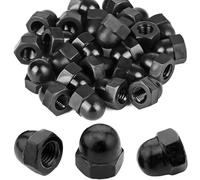 Bikasun 50Pcs Black Dome Cap Nuts M8 8mm 304 Stainless Steel DIN1587, High Shape A2 V2A Hexagonal Hex Acorn Cap Nuts, For Industry Hardware Etc