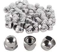 Bikasun 50Pcs Dome Cap Nuts M8 8mm 304 Stainless Steel DIN1587, High Shape A2 V2A Hexagonal Hex Acorn Cap Nuts, For Industry Hardware Etc