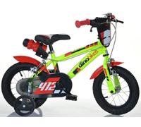 Bike 12 MTB 412 Fluorescent Yellow Electric Shield Wheels Water Bottle Dino