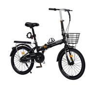 Bike 16/20/24-Inch Tyres,Folding Bikes for Adults,Bike Height Adjustable,Non-Slip Pedals,Multi-Speed Bicycle,Suitable for Men and Women Black 22in