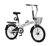Bike 16/20/25-Inch Tyres,Folding Bikes for Adults,Bike Height Adjustable,Non-Slip Pedals,Multi-Speed Bicycle,Suitable for Men and Women White 16in