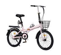 Bike 16/20/30-Inch Tyres,Folding Bikes for Adults,Bike Height Adjustable,Non-Slip Pedals,Multi-Speed Bicycle,Suitable for Men and Women Pink 22in