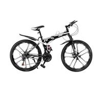Bike, 21-Speed Folding Mountain Bike for Teenagers and Adults, Height Adjustable Bicycle Seat, Dual Front Mechanical Disc Brake Mountain Bike, City Bike for cycling with Cup Holder