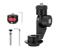 Bike Action Camera Holder, Aluminum Alloy Stem Mount With M6P1L40mm Screw For 28.6mm Handlebars, 3 Adapter Options & Shock-Absorbing Gasket, Secure 1/4" Mount For Rough Terrains(A adapter kit)