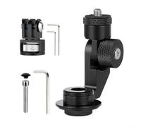 Bike Action Camera Holder, Aluminum Alloy Stem Mount With M6P1L40mm Screw For 28.6mm Handlebars, 3 Adapter Options & Shock-Absorbing Gasket, Secure 1/4" Mount For Rough Terrains(B adapter kit)