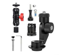 Bike Action Camera Holder, Aluminum Alloy Stem Mount With M6P1L40mm Screw For 28.6mm Handlebars, 3 Adapter Options & Shock-Absorbing Gasket, Secure 1/4" Mount For Rough Terrains(C adapter kit)
