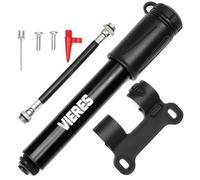 Bike Ball Hand Pump Small Mini Portable Bicycle Tire Quick Easy Tyre Inflation Universal Presta and Schrader Valve Needle Frame Mounted Air Road Travel Aluminium 100PSI Pump