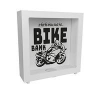 Bike Bank Frame Money Box Made of Wood in Black on the Theme of Motorcycle Buying and Motorcycling Beautiful Money Box Gift for Money Foxes Who Like a Biker's Dreams or