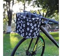 Bike Basket, Folding Detachable Quick Release Easy Install, Aluminum Alloy Frame Pet Carrier, for Pet, Shopping, Commuter, Camping and Outdoor(Color:Bianco)