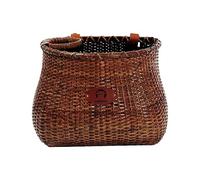 Bike Basket for Women's Beach Cruiser or Scooter The Original Wicker Bicycle Baskets with Built in Cup Holder for Front Handlebar-Classic Vintage Style Handmade Natural Rattan Wicker (Stained)