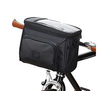 Bike Basket Front, Insulated Handlebar Bag, Waterproof Cooler Pouch with Touch Screen Holder for Outdoor Hiking Travel, Compatible with Men and Women