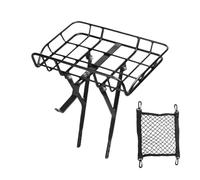 Bike Basket Rack, With Heavy Duty Front Cargo Carrier Design, 32.5x23.5cm, Metal Bicycle Basket, Sturdy Touring Commuting Storage Rack, For Mountain Road Travel Grocery Outdoor Use