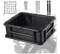 Bike Basket Rear 18x13x6in Ebike Rear Basket with Liner, Cargo Net & Accessories Heavy Duty Replacement Iron Bike for Grocery, Pet, Bag & More