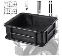 Bike Basket Rear 18x13x6in Ebike Rear Basket with Liner, Cargo Net & Accessories Heavy Duty Replacement Iron Bike for Grocery, Pet, Bag & More, Baskets