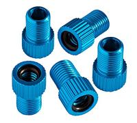Bike Bits Presta Valve Adapter - Convert Presta to Schrader - French/UK to US - Inflate Tire Using Standard Pump or Air Compressor (5 Pack) (Sky Blue)