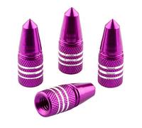 Bike Bits Presta Valve Caps - Use On Presta/French Valves (4 Pack) (Purple, Rocket)