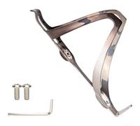 Bike Bottle Holder Cage Constructed from Aluminum Alloy for Reliable Water Bottle Grip on Mountain and Road Bikes with 65mm Mounting Holes (Red Brown-Grey)