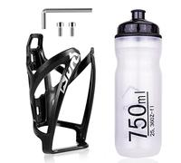 Bike Bottle Holder Set, Lightweight Mountain Bike Bottle Holder with Bottle Set Universal Bicycle Water Bottle Cage Holders with 750ML BPA-Free Sports Water Drinks Bottle for Outdoor Cycling