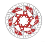 Bike Brake Disc 160mm Diameter, Aluminium Alloy and Carbon Steel Materials, 6 Hole Bolt Installation and Standard Thickness to Maintain Brake Safety (Red)