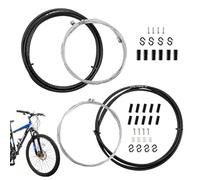 Bike Brake Gear Shifter Cable Kit, Bicycle Brake Cable Set, Universal Bike Inner Brake Cable Housing Kit for Mountain Road Bike Repair, Black