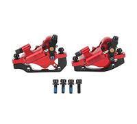 Bike Brakes Hydraulic Disc Brake Calipers Big Pistons 2 Way Brake Pad Movement Lightweight Aluminum Alloy Mountain Bike Hydraulic Disc Brakes for Mountain Biking (Red)