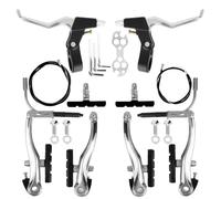 Bike Brakes Set Universal V Brake Front Rear All Aluminum Alloy Material | Easy Install Complete V Bike Brakes Set with Brake Cable,Brake Lever,Brake Pads for Mountain Bike,City Bike,Folding Bikes