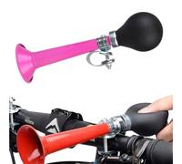 Bike Bugle Metal Air Horn, Retro Squeeze Bulb Clown Horn for Bicycles, Classic Bike Horn, Traditional Bicycle Horn for Adults and Kids, Twist Loudspeaker Siren Hooter (Pink)