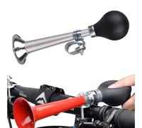 Bike Bugle Metal Air Horn, Retro Squeeze Bulb Clown Horn for Bicycles, Classic Bike Horn, Traditional Bicycle Horn for Adults and Kids, Twist Loudspeaker Siren Hooter (Black1)