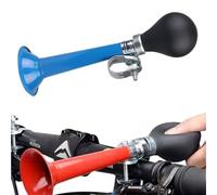 Bike Bugle Metal Air Horn, Retro Squeeze Bulb Clown Horn for Bicycles, Classic Bike Horn, Traditional Bicycle Horn for Adults and Kids, Twist Loudspeaker Siren Hooter (Blue)
