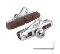 Bike C Brake Pads 55mm Pair for Carbon Fiber Road Bike Rim Designed with Sand Guide Slots for Enhanced Protection Against Debris (Silver)