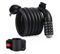 Bike Cable Lock, BIGO 1.8M Security Bike Cable Basic Self Coiling Resettable Combination Cable Bike Locks with Mounting Bracket, Best For Bicycle, Scooter, Grills & Other Items That Need To Be Secured