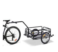 Bike Cargo Trailer Bicycle Cargo Storage Cart w/ Hitch Cycling Camping Luggage Storage Carrier Transport Steel Black