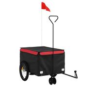Bike Cargo Trailer Bike Carriage Bicycle Wagon Trailer with Flag Iron vidaXL